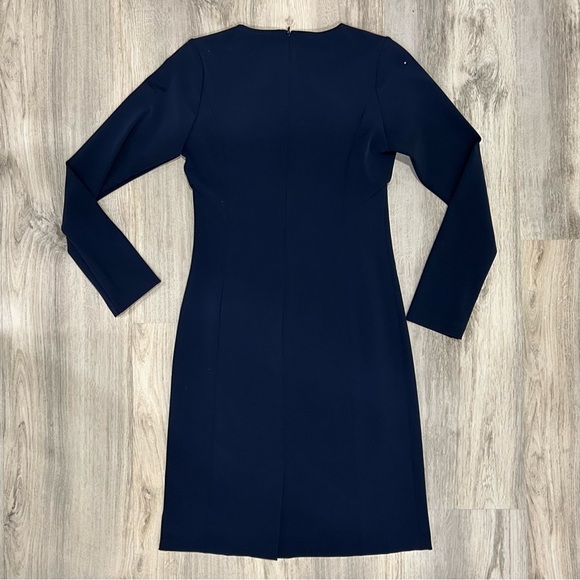 NWT Of Mercer Morgan Dress Navy Blue Long Sleeve Knee Length Shift Size 00 - Picture 7 of 8